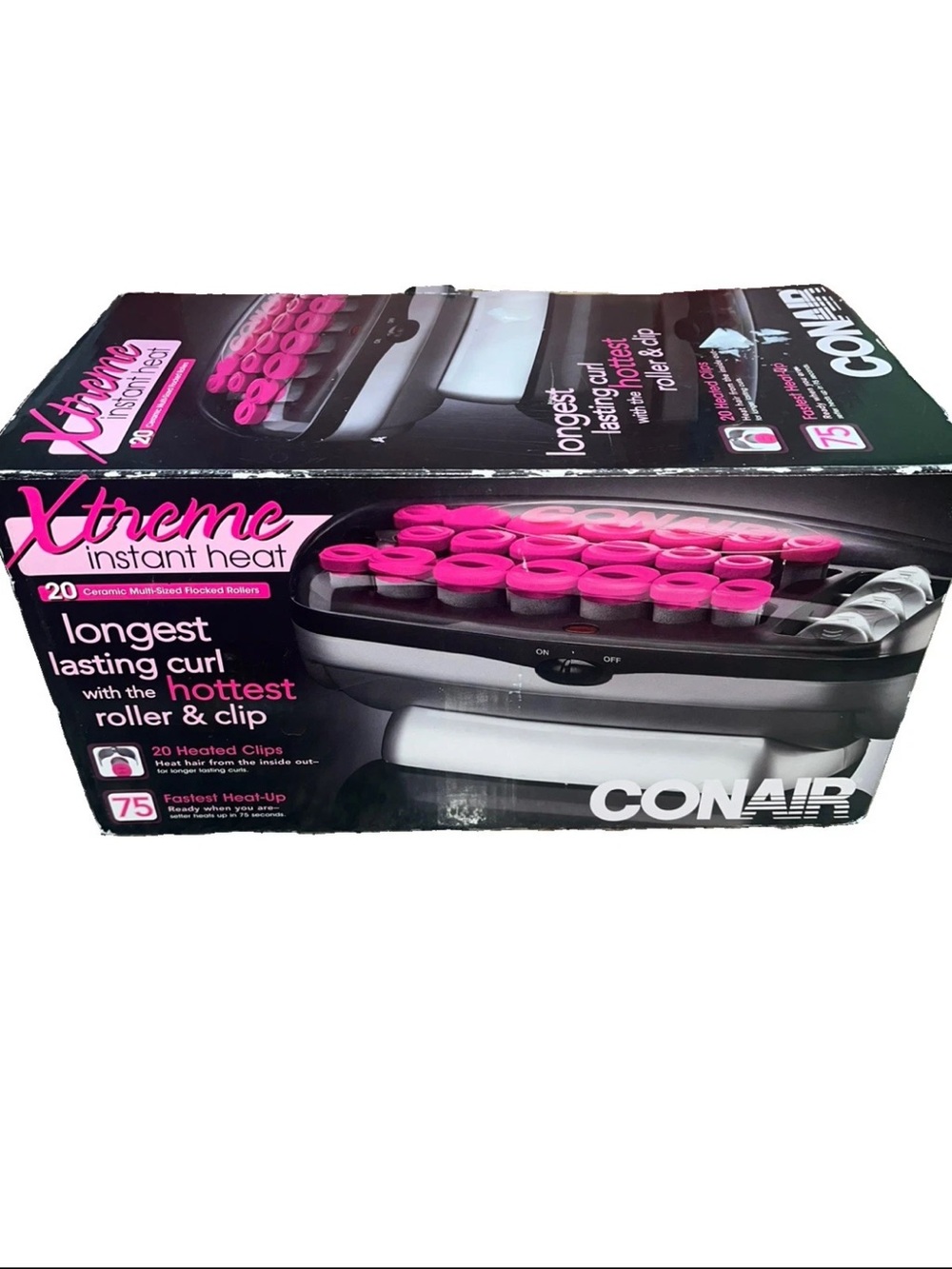 Conair Xtreme Instant Heat 20 Multi Flocked Rollers Curlers With Clips NEW!